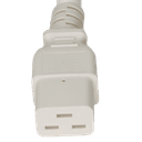 Global C20 to C19, 16A/250V 5FT White Power Cord, KC, cULus, ENEC, VDE, PSE, SAA, CCC, UKCA, CE Approvals