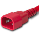 Global C14 to C13, 10A/250V 1FT Red Power Cord, cULus, KC, CE, ENEC, VDE, SAA, PSE, CCC Approvals