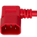 8FT Red Standard IEC320 C14 Left Angled to IEC320 C13 10A 250V