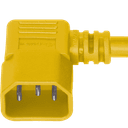 8FT Yellow Standard IEC320 C14 Left Angled to IEC320 C13 10A 250V
