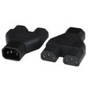 Adapter IEC60320 C14 Plug to 2x C13 SPLITTER Black