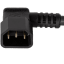1FT Black High Temp IEC320 C14 Left Angle to IEC320 C15 15A 250V