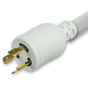 10FT White Standard NEMA L6-20P to IEC320 C13 15A 250V