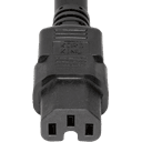 NOT UL APPROVED 11FT Black LSZH Cordage IEC320 C14 to IEC320 C15 10A 250V