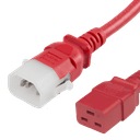 P-Lock C14 to C19, 14 AWG SJT, 15A/250V, 6FT Red Power Cord