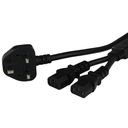 1m uk bs1363 down angle to 2x iec60320 c13 10a 250v h05vvf3g10 splitter power cord black Front.jpg