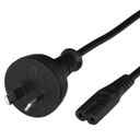 6ft australia asnzs 3112 2pin plug to iec 60320 c7 2500ma 250v power cord black Front.jpg