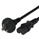 8FT Argentina IRAM2073 Plug IEC60320 C15 10A 250V Power Cord BLACK Front.jpg