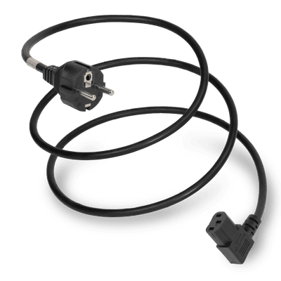 2.5M Black Standard European CEE7/7 to IEC320 C13 Right Angle 10A 250V