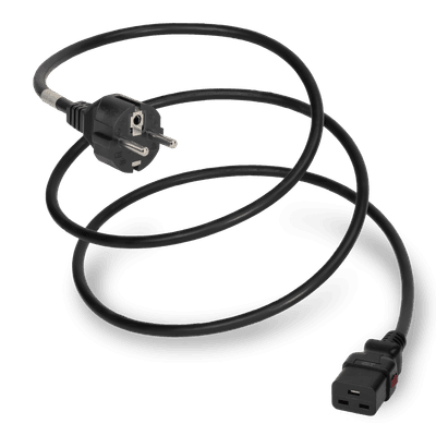 2.5M Black Standard European CEE7/7 to IEC320 C19 A-Lock 16A 250V