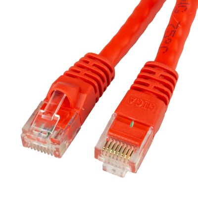 Cat6 Red Ethernet Patch Cable, Snagless/Molded Boot, 25 foot