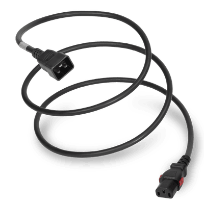 6FT Black A-Lock IEC320 C20 to IEC320 C13 Universal Locking 15A 250V