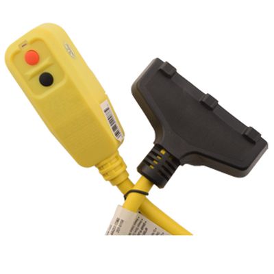 2FT Nema 5-15P Manual Reset PLUG-HEAD style GFCI with 2 FT 5-15R Tri-Tap, 12awg-3c SJTW, YELLOW, UL cUL, 15A 125V
