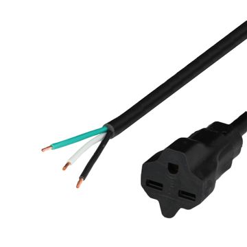 15A 250V NEMA 6-15R (female) to Open (Whips) Power Cables