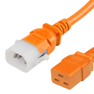 Orange Secure-Lock/P-Lock IEC320 C14 Locking to IEC320 C19 15A 250V