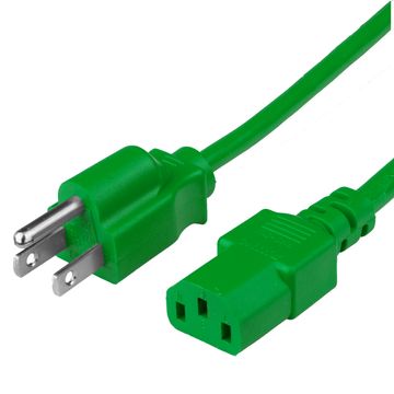 Green Standard NEMA 5-15P to IEC320 C13 10A 125V