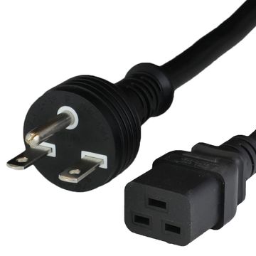 Black Standard NEMA 6-15P to IEC320 C19 15A 250V