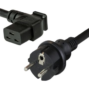 Europe Schuko CEE7/7 to Right Angle IEC 60320 C19 Power Cords