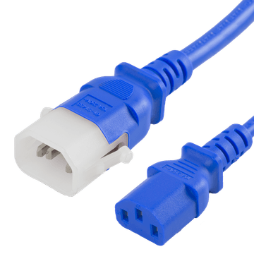 Blue Secure-Lock/P-Lock IEC320 C14 Locking to IEC320 C13 10A 250V