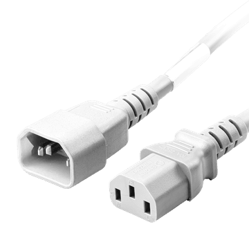 White Global Deployment IEC320 C14 to IEC320 C13 10A 250V