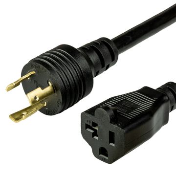 Black Adapter NEMA L5-20P to NEMA 5-20R 20A 125V