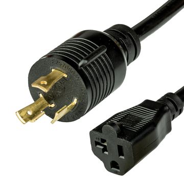 Black Adapter NEMA L5-30P to NEMA 5-20R 20A 125V