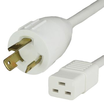 White Standard NEMA L6-20P to IEC320 C19 20A 250V