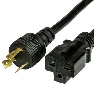 Black Adapter NEMA L6-20P to NEMA 6-20R 20A 250V
