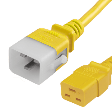 Yellow Secure-Lock/P-Lock IEC320 C20 Locking to IEC320 C19 20A 250V