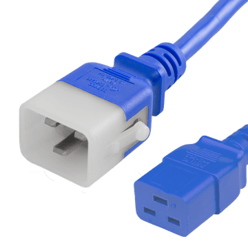 Blue Secure-Lock/P-Lock IEC320 C20 Locking to IEC320 C19 20A 250V