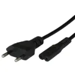 Black Europlug Extension CEE7/16 to CEE7/16 2.5A 250V