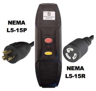 MANUAL RESET - INLINE STYLE - NEMA L5-15P/R GFCI EXTENSION CORD