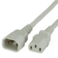 White LSZH Cordage IEC320 C14 to IEC320 C13 10A 250V