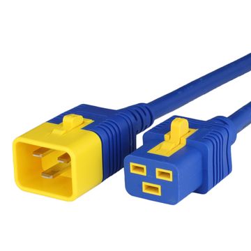 Blue V-Lock IEC320 C20 Locking to IEC320 C19 Locking 16A 250V