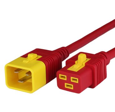 Red V-Lock IEC320 C20 Locking to IEC320 C19 Locking 16A 250V