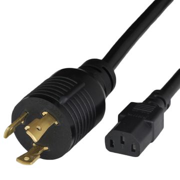 Black Standard NEMA L5-30P to IEC320 C13 15A 125V