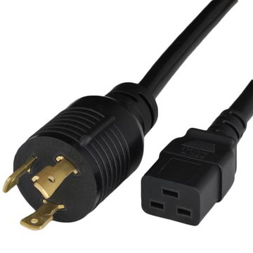 Black Standard NEMA L5-30P to IEC320 C19 20A 125V