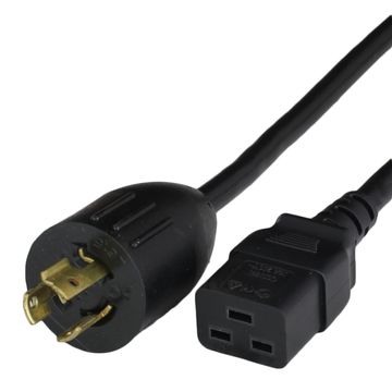 Black Standard NEMA L6-15P to IEC320 C19 15A 250V