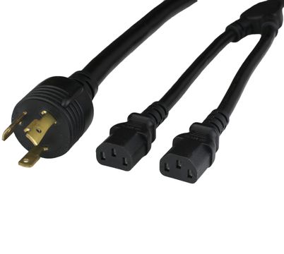 Black Splitter NEMA L6-30P to 2x IEC320 C13 15A 250V