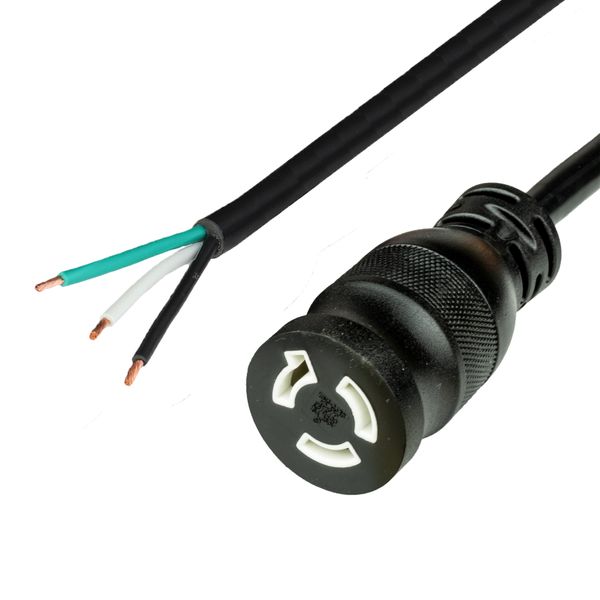 Black 1 Foot NEMA L6-15R cord