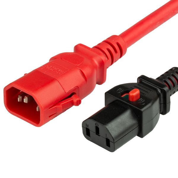 Red 2 Feet C13 S-Lock (Universal Locking) cord