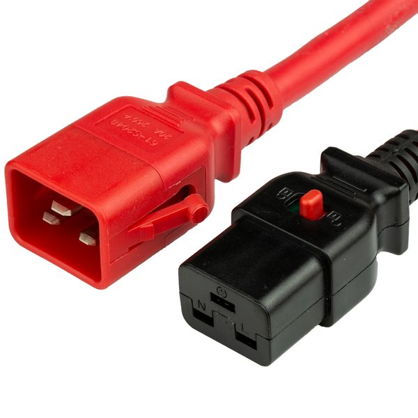 Red 2 Feet C19 S-Lock (Universal Locking) cord