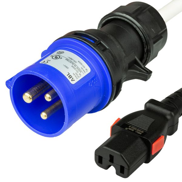 White 3 Feet C15 Locking (A-Lock) cord