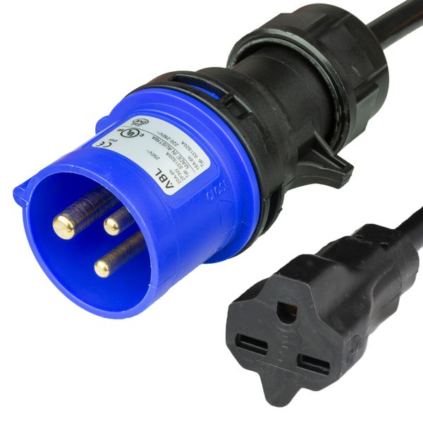 Black 3 Feet NEMA 6-15R cord