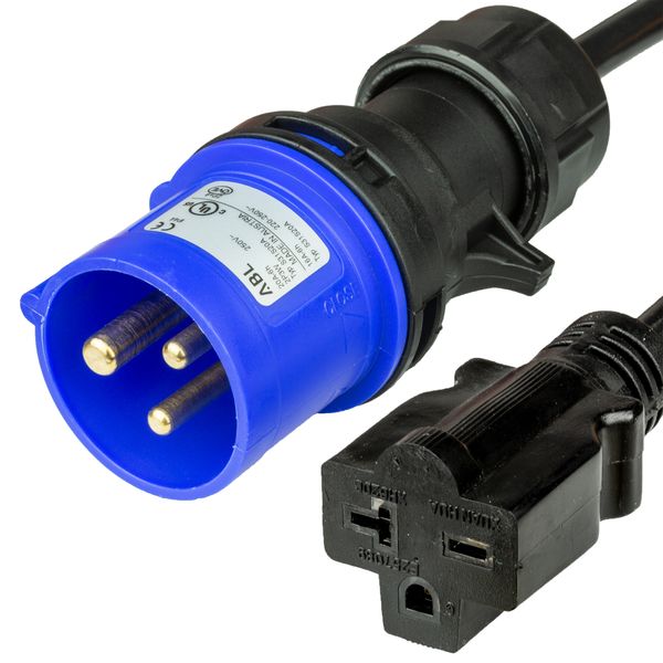 Black 3 Feet NEMA 6-20R cord