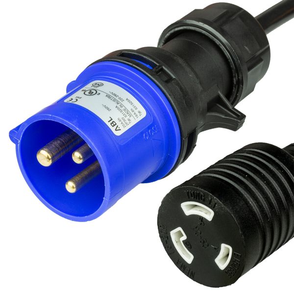 Black 3 Feet NEMA L6-20R cord