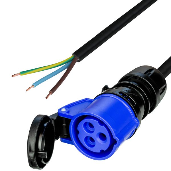 Black 1.0 meter IEC 60309 320C6 (20/16A 250VAC) IP44 2P+G 6H cord