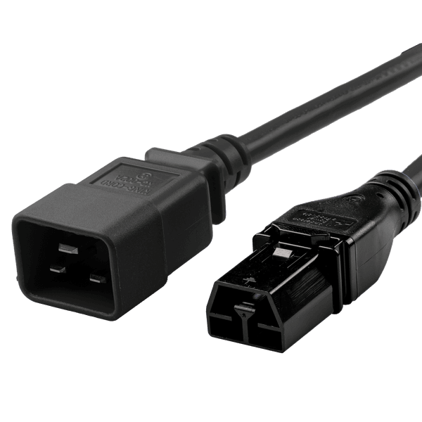 Black 1.0 meter Saf-D-Grid 400V (Connector) cord
