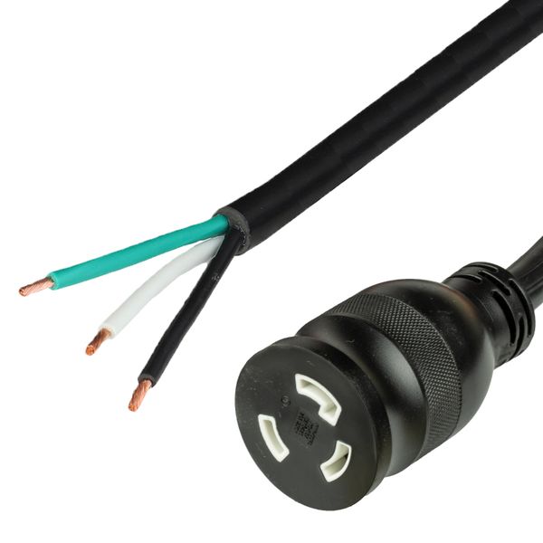 Black 1 Foot NEMA L6-30R cord