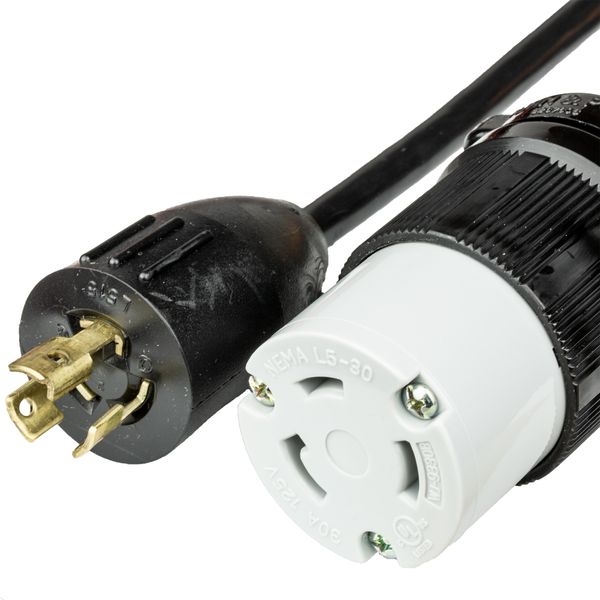 Black 1 Foot NEMA L5-30R cord